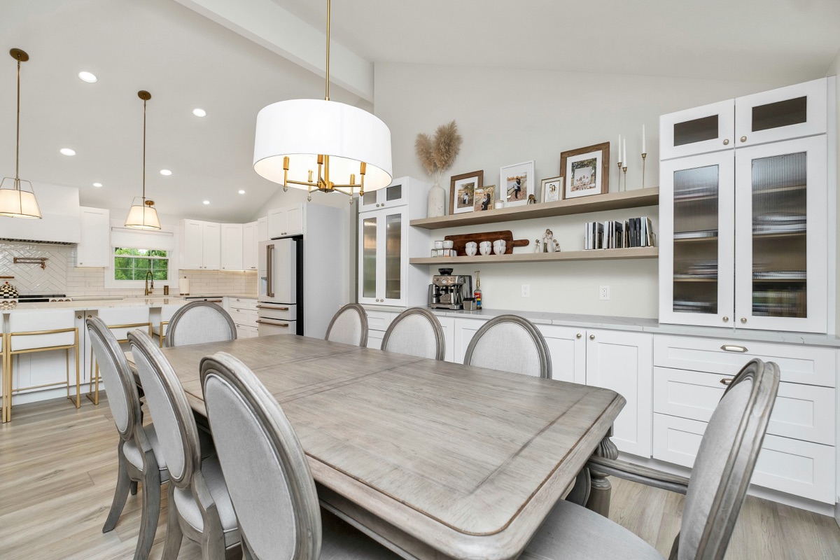 Bright open-concept remodeled living and dining area